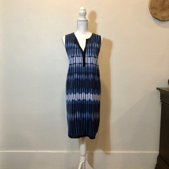 Vince Blue Tie Dye/Stripe Printed Dress Size 12 - Picture 2 of 7